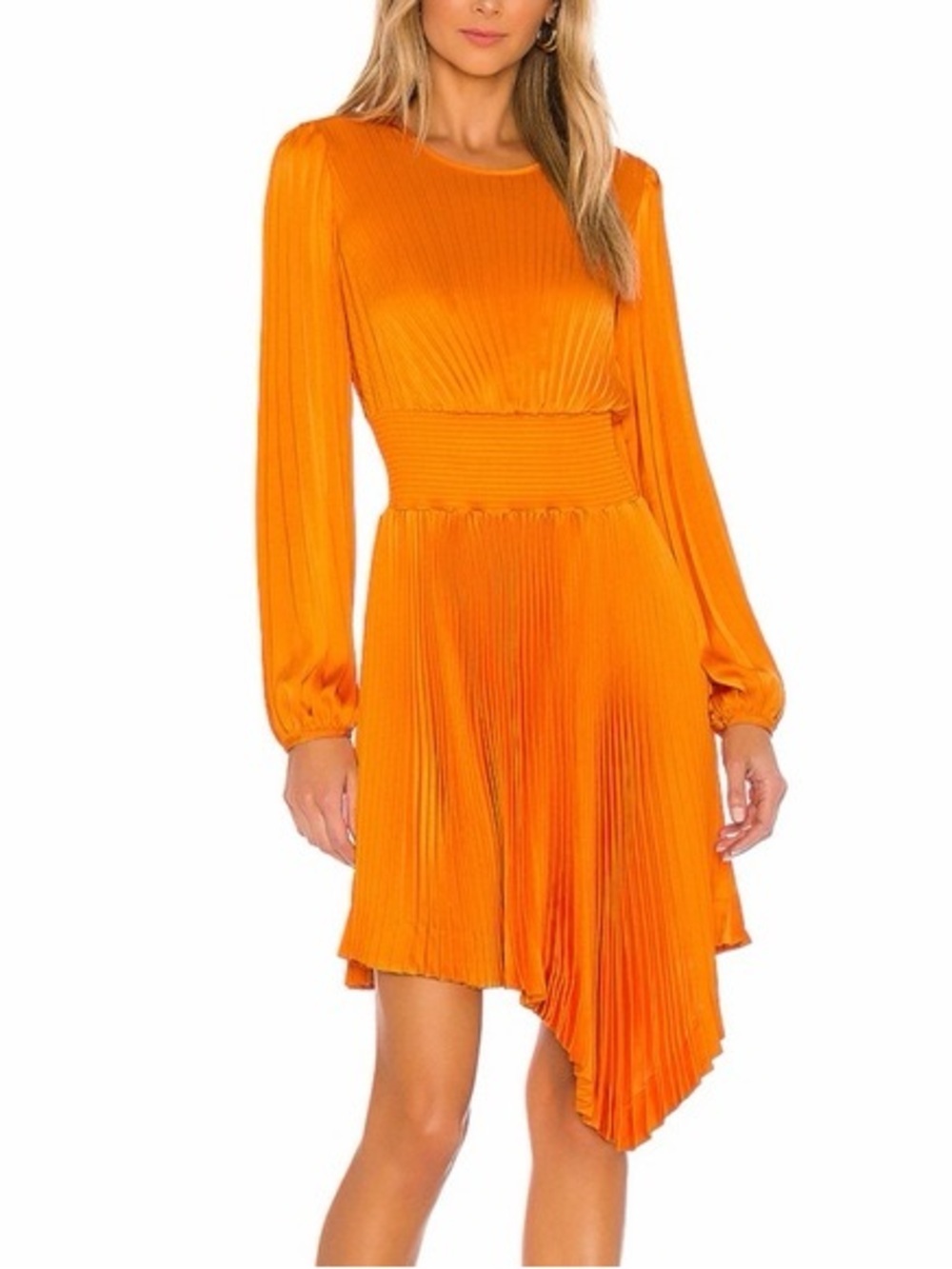 A.L.C. Behati Pleated Long-Sleeve Asymmetric Dress Size 8